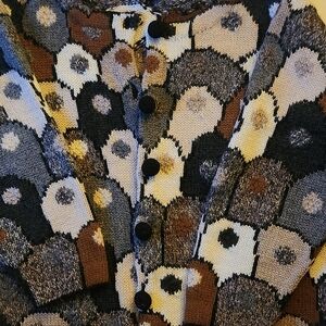 J. McLaughlin Brown, Black, Cream & Gray Patterned Women's Sweater